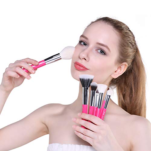 Juego 25 pzas. de brochas de maquillaje profesional de marca Jessup Base de maquillaje Belleza Cosmética Power Blushes pestañas Lápiz labial Cepillo de pelo natural-sintético