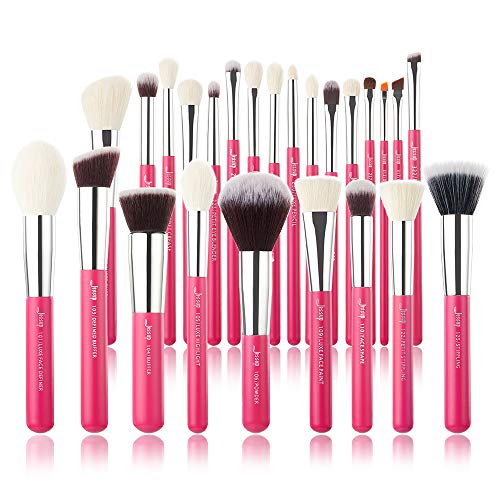 Juego 25 pzas. de brochas de maquillaje profesional de marca Jessup Base de maquillaje Belleza Cosmética Power Blushes pestañas Lápiz labial Cepillo de pelo natural-sintético