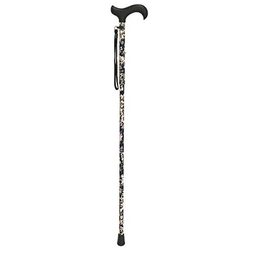 KMINA - Bastones plegable para mayores, Bastones para ancianos, Baston plegable mujer/hombre, PRO Flores Azules Plegable