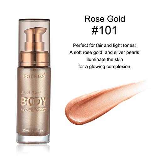 Lucoss Maquillaje Líquido Resaltador,Contorno Corporal Cara Labios Maquillaje Bronceadores Contouring Iluminador,Resplandor del Cuerpo,30 ml