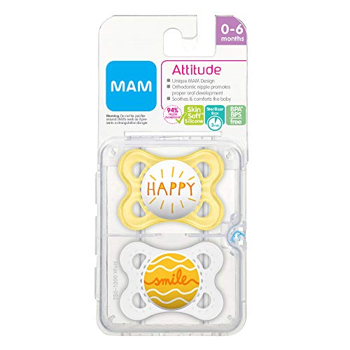 MAM - Chupete con estuche de viaje esterilizable Amarillo/Blanco