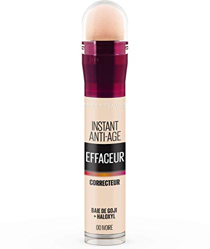 Maybelline New York Instant Anti-Age borrador para ojos N ° 00 marfil corrector - Corrector (Piel Clara, Carne, Ivory, Líquido, Anti-arrugas, 20 mm)