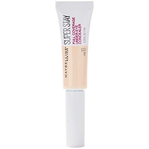 Maybelline New York Super Stay 24H Corrector de Ojeras Alta Cobertura y Larga Duración Tono 10 Fair Color Claro