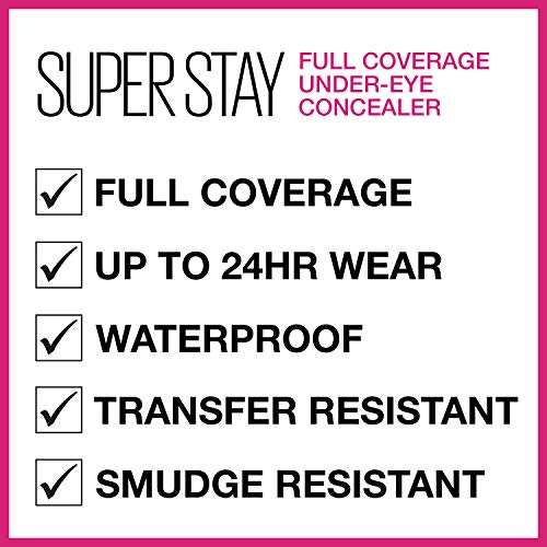 Maybelline New York Super Stay 24H Corrector de Ojeras Alta Cobertura y Larga Duración Tono 15 Light Color Claro