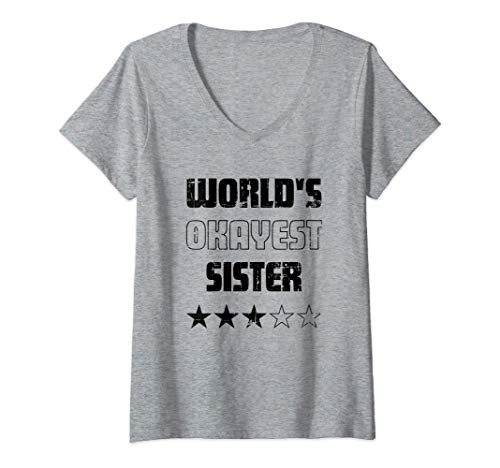 Mujer Regalos para las Hermanas - Mundos más Bien Hermana Camiseta Cuello V