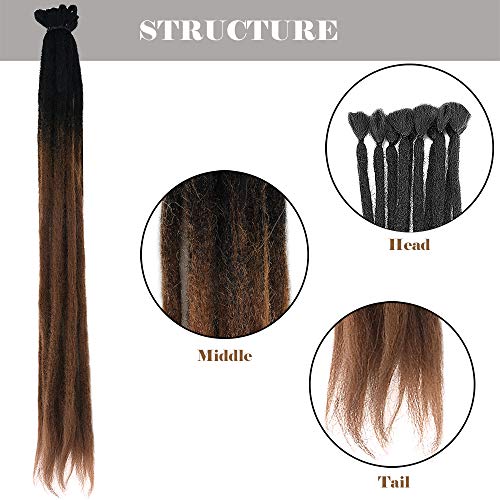 Noverlife 10 hebras 50 cm degradado degradado extensiones de rastas, accesorios de rastas sintéticas de crochet Jamaica Punk Hip-Hop Reggae pelo trenzado pelucas sintéticas para hombres y mujeres