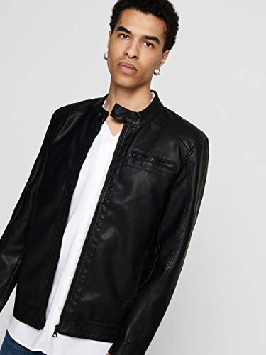 Only & Sons Onsal PU Noos Otw Chaqueta, Negro (Black), Small para Hombre