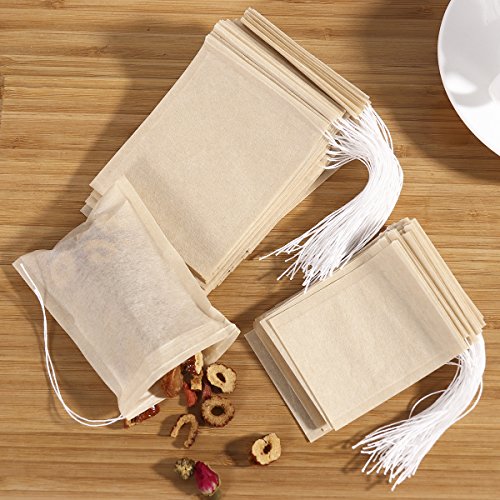 OUNONA 200pcs bolsas de te desechables bolsas de filtro para té de hojas sueltas (9 * 7 cm y 7 * 5.5 cm)
