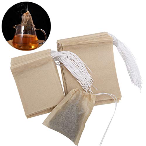OUNONA 200pcs bolsas de te desechables bolsas de filtro para té de hojas sueltas (9 * 7 cm y 7 * 5.5 cm)