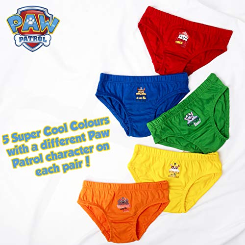 Paw Patrol Calzoncillos Niño, Pack de 5 Calzoncillos Patrulla Canina, Ropa Interior Niño Bebe 100% Algodon Suave, Tallas 18 Meses-7 Años, Regalos para Niños (2-3 años)