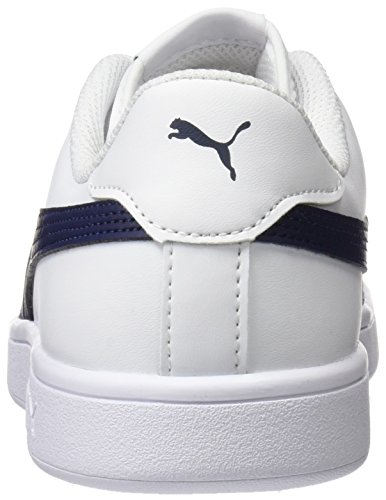 PUMA Smash V2 L, Zapatillas Unisex Adulto, White-Peacoat, 38.5 EU
