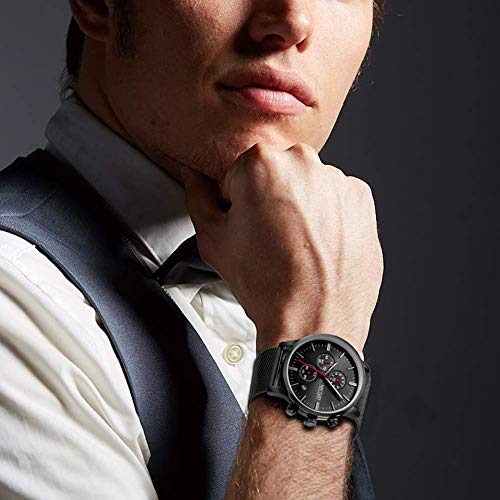 Relojes Hombre Relojes de Pulsera Marea Cronometro Impermeable Fecha Calendario Analogicos Cuarzo Relojes de Hombre