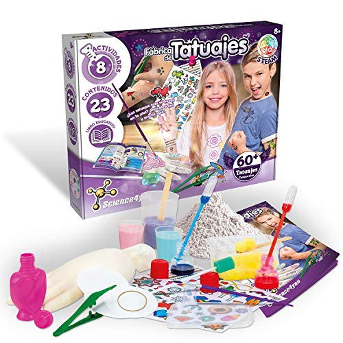 Science4you-5600983615045 Fábrica de Tatuajes para Niños +8 Años, Multicolor (80002225)