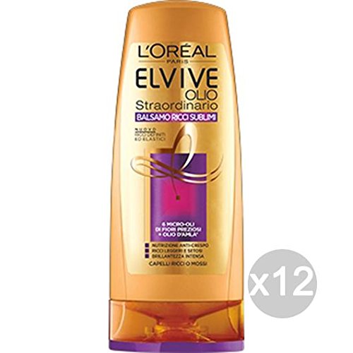 Set 12 ELVIVE Bálsamo De Aceite Sublime Cuidado Y Extraordinario Tratamiento Del Cabello Rizado