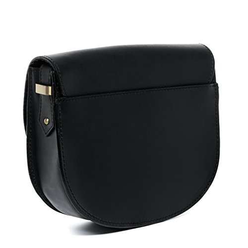 SID & VAIN® Bandolera Trish Bolso de Hombro Bandolera Cruzada Piel Negro