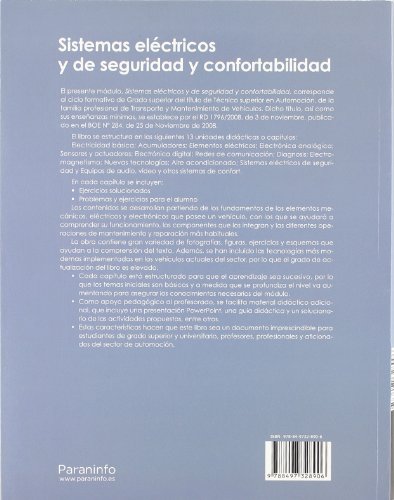Sistemas eléctricos y de seguridad y confortabilidad