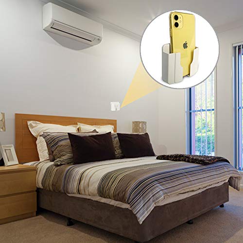 Soporte Teléfono Pared, Soporte de Control Remoto Adherente Soporte de Carga para Teléfono Soportes para Móviles 99 mm * 86 mm * 30 mm, Blanco
