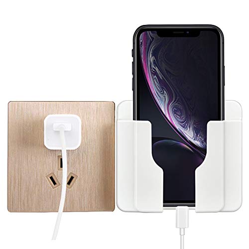 Soporte Teléfono Pared, Soporte de Control Remoto Adherente Soporte de Carga para Teléfono Soportes para Móviles 99 mm * 86 mm * 30 mm, Blanco