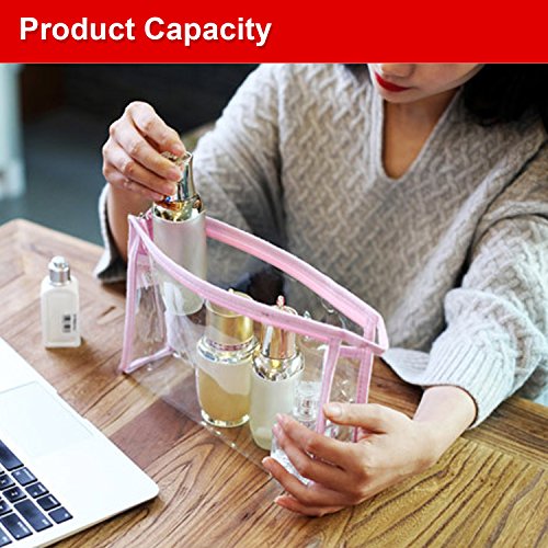 SPAHER Impermeable Bolsas de Aseo Bolsa de cosméticos Neceseres de Viaje Organizador de Viaje para Hombres y Mujeres de Viaje Camping Cosas necesarias cosméticos Estuche de Maquillaje Bolso-Rosado