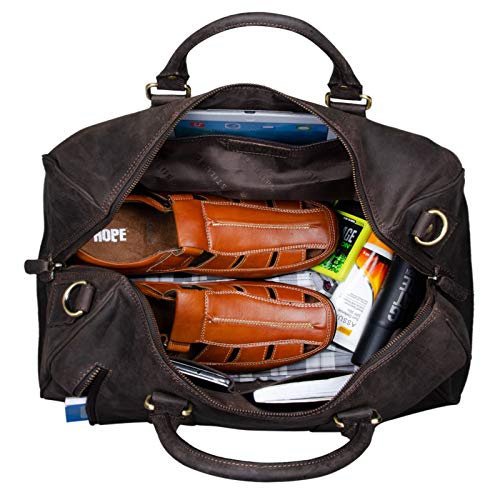 STILORD 'Keanu' Bolsa de Viaje Cuero Hombre Vintage Maleta de Mano Deporte Bolso para Equipaje de Cabina de de Piel auténtico, Color:marrón Oscuro