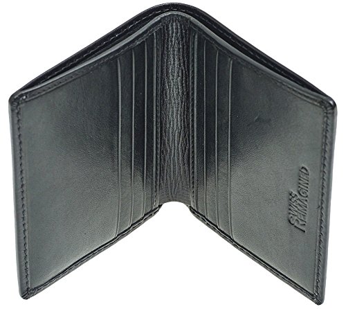 SWISS REIMAGINED Cartera Billetera RFID para Hombre - Piel - 6 Tarjetas – Negra