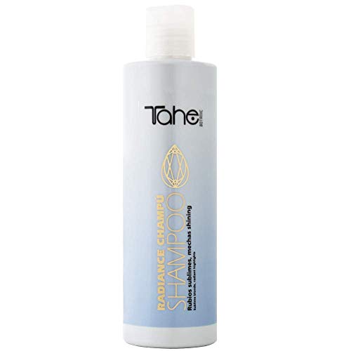 Tahe Gold Radiance Champú para Cabellos Rubios y Mechados Iluminador con Oro Líquido, Keratina Pura y Reflectores de Luz, 300 ml