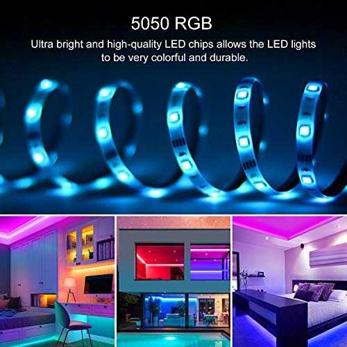 Tiras-LED-USB Música 5M, TASMOR Luces LED RGB 5050 16 Colores, Strip Led 5v con Control Remoto, Iluminación Decorativa Autoadhesiva para TV Monitor Coche Pasillo Bar Fiestas y Habitación