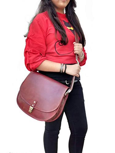 Urban Leather Alforja Bolso Mujer Bandolera Carteras Monederos Cosmetica Bolso Niña Bolsos de Fiesta Bolso Shopper Tous Monedero Bolso Etnico de Cuero Vintage , Tamaño 12 Pulgadas