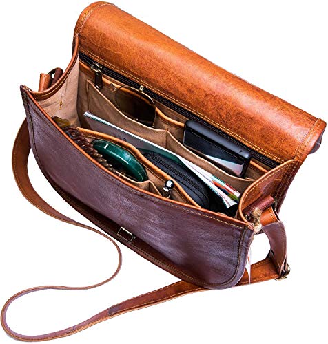 Urban Leather Alforja Bolso Mujer Bandolera Carteras Monederos Cosmetica Bolso Niña Bolsos de Fiesta Bolso Shopper Tous Monedero Bolso Etnico de Cuero Vintage , Tamaño 12 Pulgadas