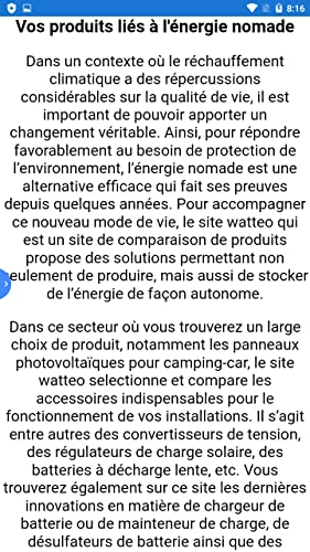 Vos produits liés à l'énergie nomade