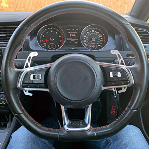 WPFC Volante del Coche De Paddle Shift Extend Shifter, para VW Golf GTI R GTD GTE MK7 7 para Polo GTI Scirocco 2014 2015 2016 A 2018, 2Pcs,Plata
