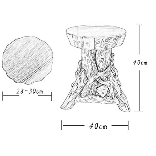 WZNING Sólido Talla de Madera de raíz de raíz Flower Stand Antiguo Bonsai Cambiar Marco de Zapatos Bench la decoración del hogar del Asiento (Color : Wood Color)