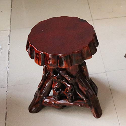 WZNING Sólido Talla de Madera de raíz de raíz Flower Stand Antiguo Bonsai Cambiar Marco de Zapatos Bench la decoración del hogar del Asiento (Color : Wood Color)