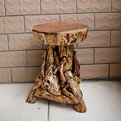 WZNING Sólido Talla de Madera de raíz de raíz Flower Stand Antiguo Bonsai Cambiar Marco de Zapatos Bench la decoración del hogar del Asiento (Color : Wood Color)