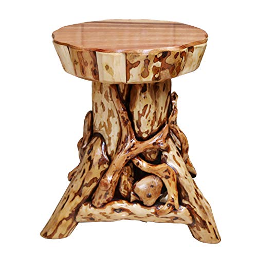 WZNING Sólido Talla de Madera de raíz de raíz Flower Stand Antiguo Bonsai Cambiar Marco de Zapatos Bench la decoración del hogar del Asiento (Color : Wood Color)