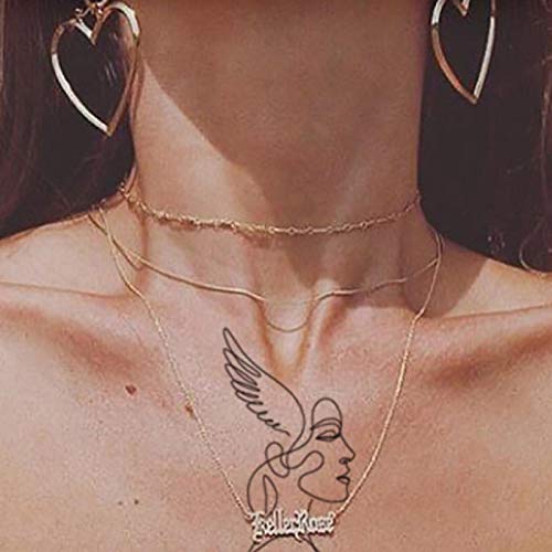 YLGG Etiquetas engomadas temporales del Tatuaje de la Moda del sueño del ángel, adecuadas para Hombres y Mujeres, Impermeables, extraíbles, no tóxicas y seguras para Todas Las Pieles