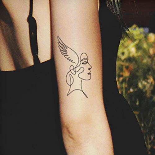 YLGG Etiquetas engomadas temporales del Tatuaje de la Moda del sueño del ángel, adecuadas para Hombres y Mujeres, Impermeables, extraíbles, no tóxicas y seguras para Todas Las Pieles