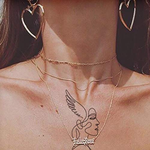 YLGG Etiquetas engomadas temporales del Tatuaje de la Moda del sueño del ángel, adecuadas para Hombres y Mujeres, Impermeables, extraíbles, no tóxicas y seguras para Todas Las Pieles