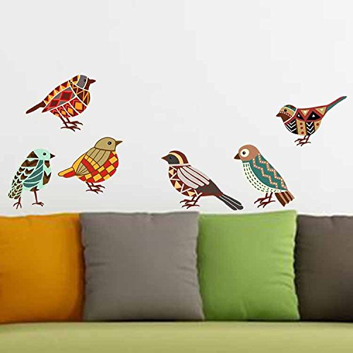 ZRDMN Etiqueta de la pared Aves transparentes y flores fragantes Garaje Superficie decorativa, 25 * 38 Se pueden quitar los murales de arte para el dormitorio