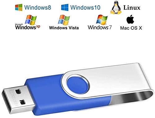 1GB PenDrive 10 Piezas Memorias USB 2.0 - Giratorio Llaves USB 2.0 Práctica y Portátil Pen Drive 1 GB - FEBNISCTE Almacenamiento de Datos Externo Azul Flash Drive con Cuerda para Regalos Promocionales