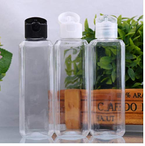 1pc 100ml Claro tirón de la Tapa Superior Recargables Botella Transparente pequeña Simple envase vacío Maquillaje líquido cosmético Botellas Azar
