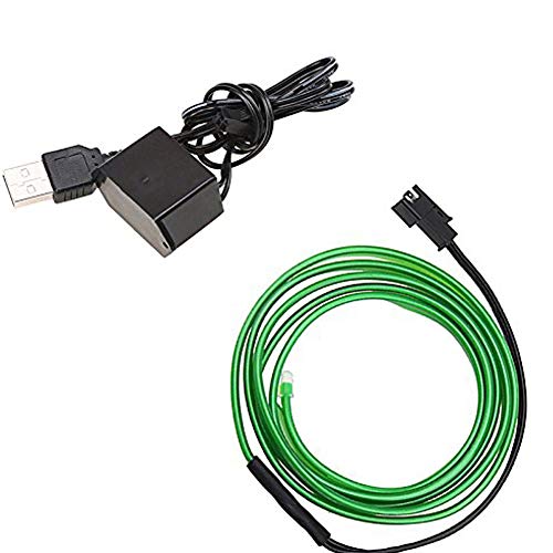 5M USB Luz de Neón Alambre Electroluminiscente Brillante Strobing Luz Decorativa para el Partido de Navidad Pub Cosplay Festival Decoración(Verde)
