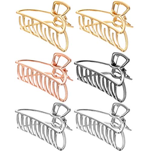 6 Pcs Clips de Garra de Metal,Pinza para el Pelo, Mandíbula de Pelo Antideslizante, Garra de Pelo para Mujeres Niñas,Hebillas de Pelo para Sujetar Pelo,Accesorios Pelo