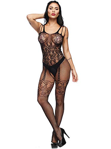 6 Piezas Lencería de Encaje de Mujeres Medias de Red Bodis Lencería de Malla de Hueco Ropa de Noche para Vestido de Cita de Mujeres