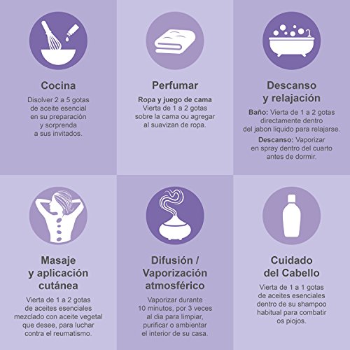 Aceite Esencial de Lavanda Puro 30 ml, 100% Natural y Bio | Antiséptico Favorece el Sueño Relajación Masajes Terapéuticos | Ideal para Humidificador Ultrasónico Aromaterapia | Fabricado en Francia