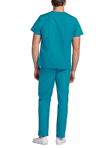 Adar Uniformes médicos Unisex - Uniformes médicos Unisex con cordón - 701 - Teal Blue - M
