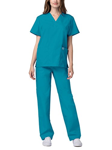 Adar Uniformes médicos Unisex - Uniformes médicos Unisex con cordón - 701 - Teal Blue - M