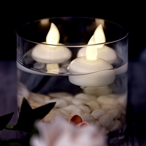 AGPtek Lot 12 Velas LED Flotantes Impermeables Velas con Pilas para Decoración de Bodas, Piscinas, Fiestas