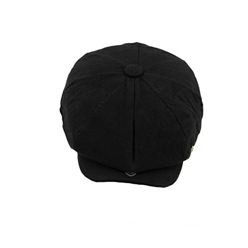 Ajustable Gorras Newsboy Hombre Mujer Unisexo Estilo Retro Monocromático Hatteras Negro