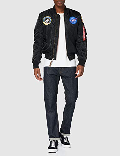 ALPHA INDUSTRIES MA-1 VF NASA, Schwarz (Black 03), XXL para Hombre
